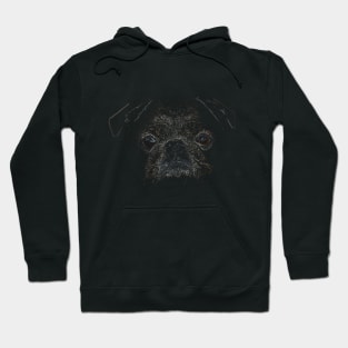 pug, Colourful, black shirt Hoodie